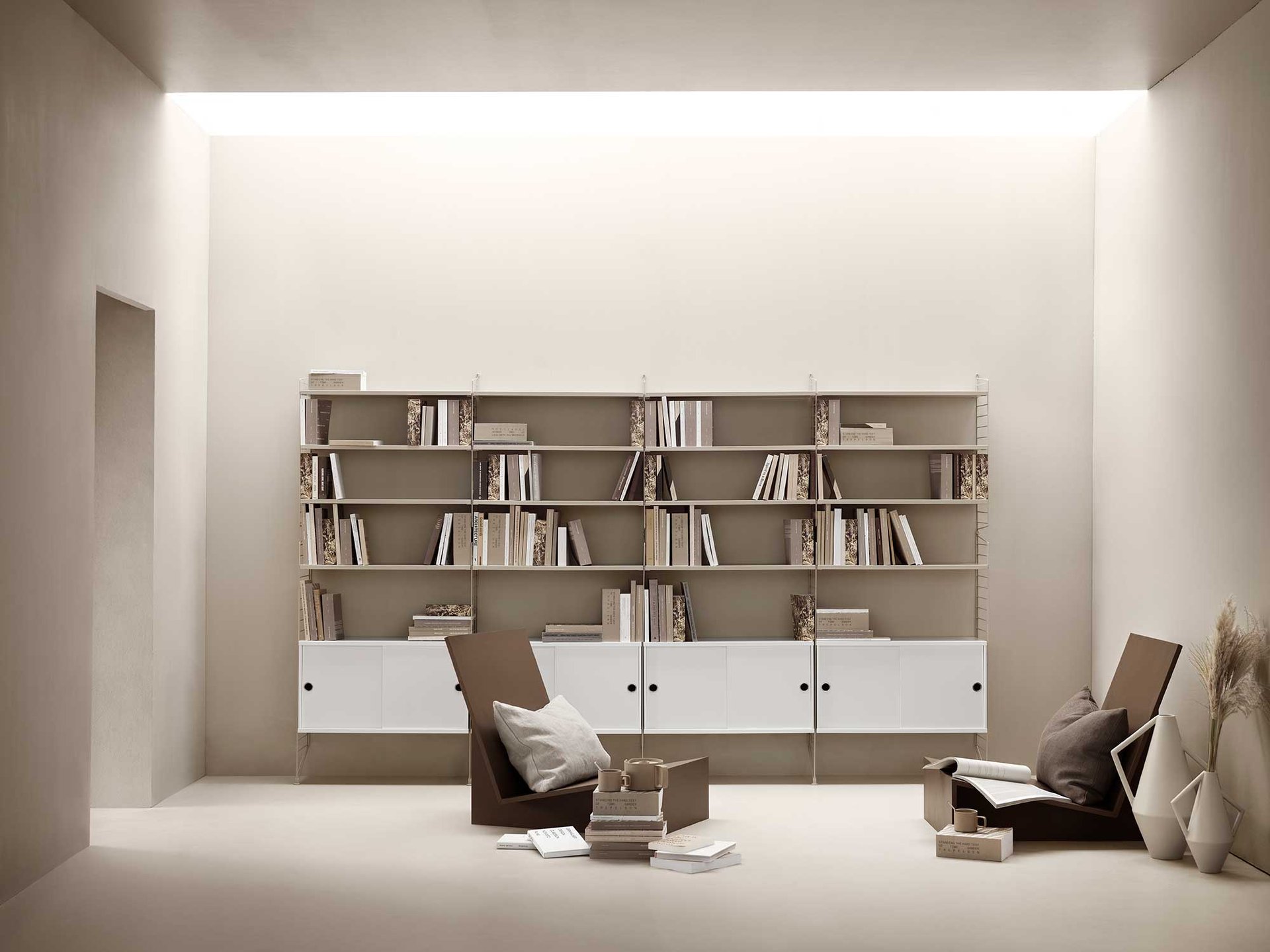 9130979 STRING HYLDE 78X30CM BEIGE