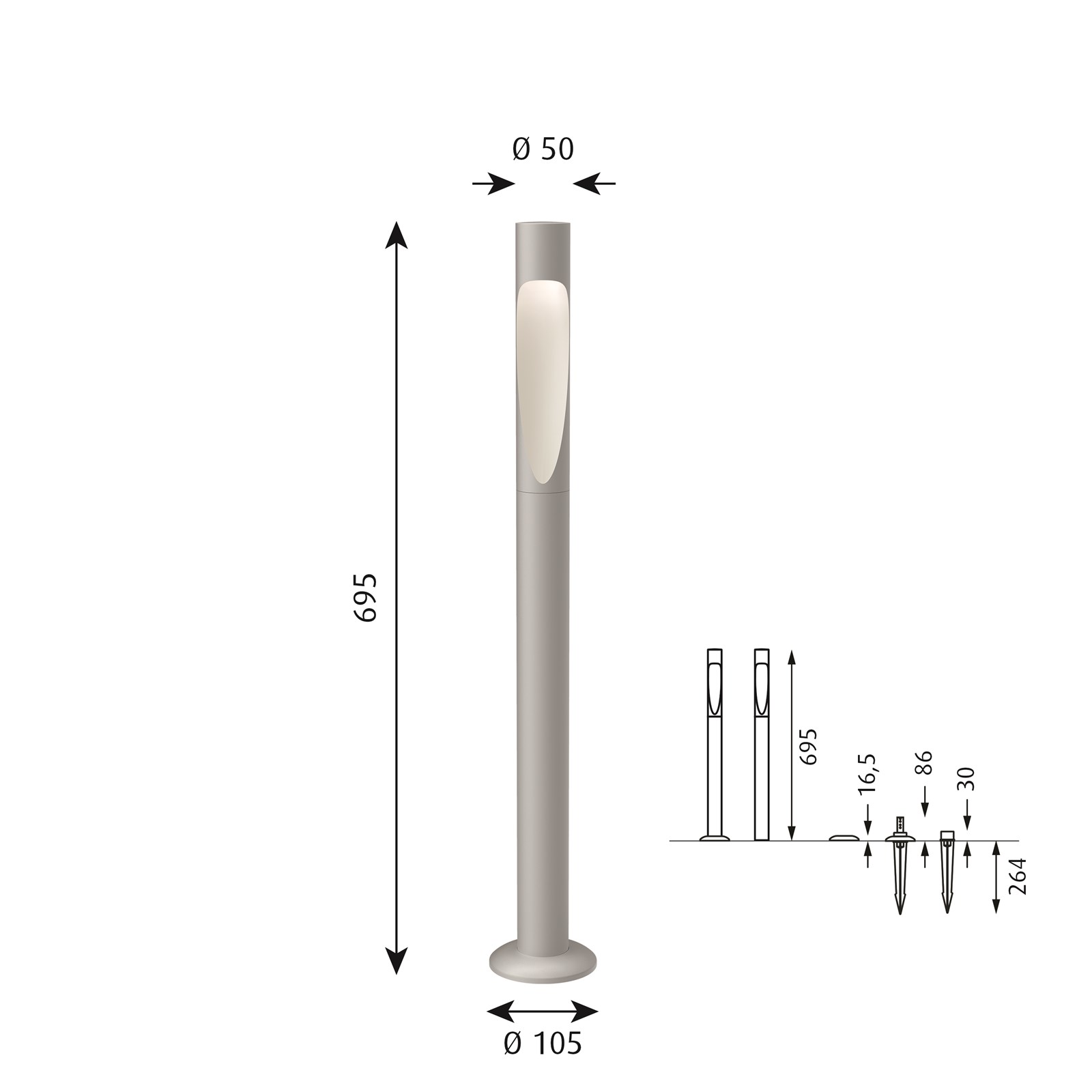 9139424 FLINDT GARDEN LANG LED 2700K 3