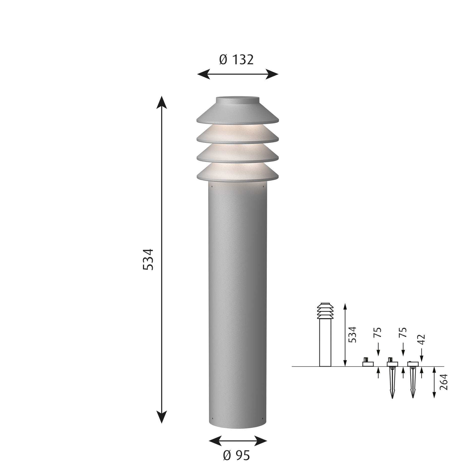 9142880 BYSTED GARDEN STOR LED 2700K 1
