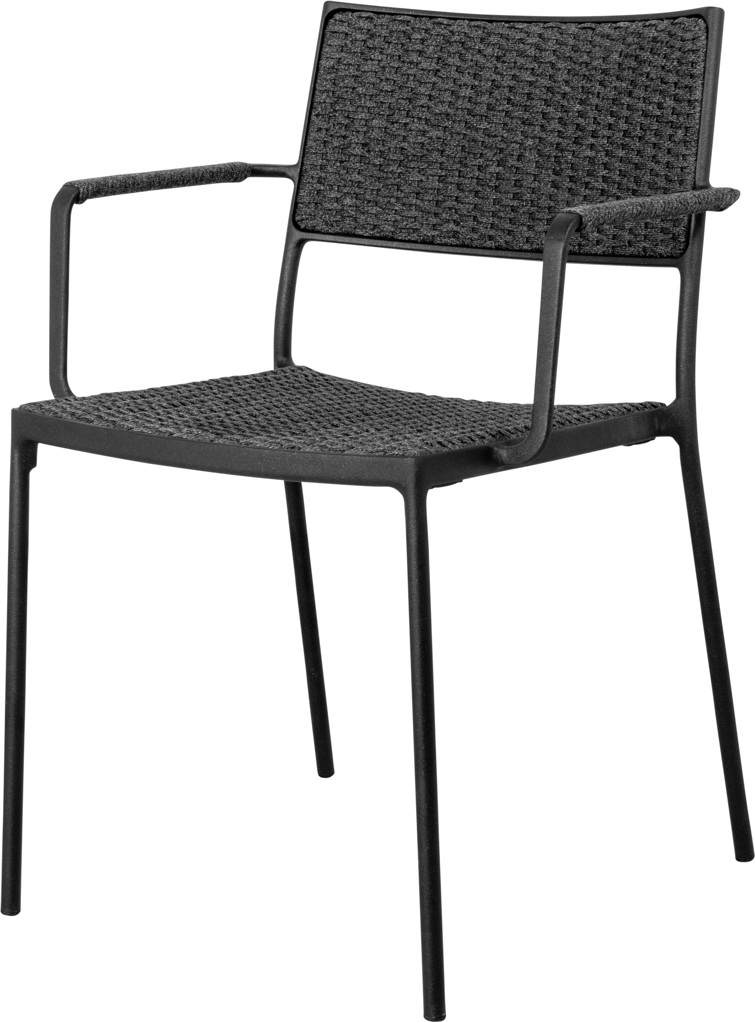 9143706 MED ARMLÆN STABELBAR LAVA GRÅ ALUMINIUM 1