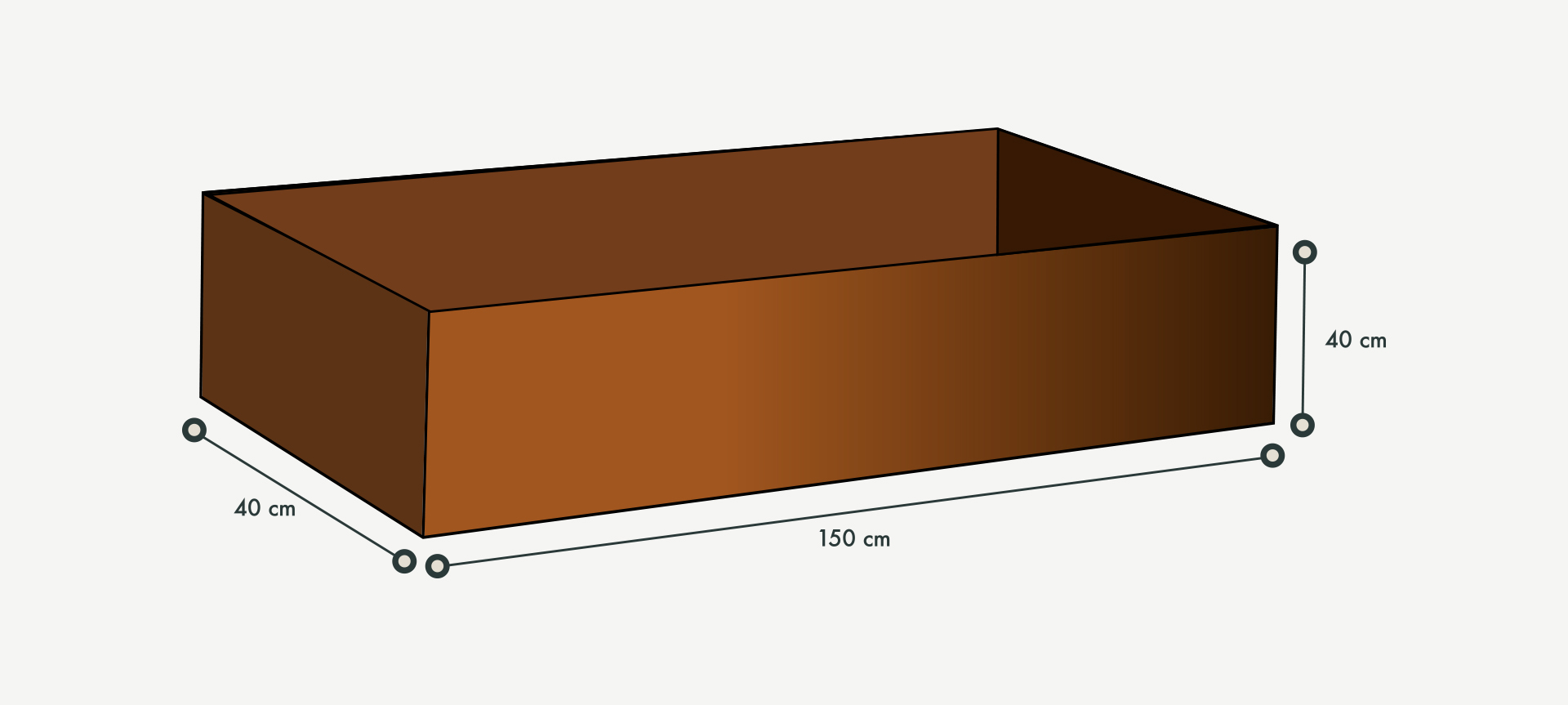 9146098 Hoejbed 150X40x40