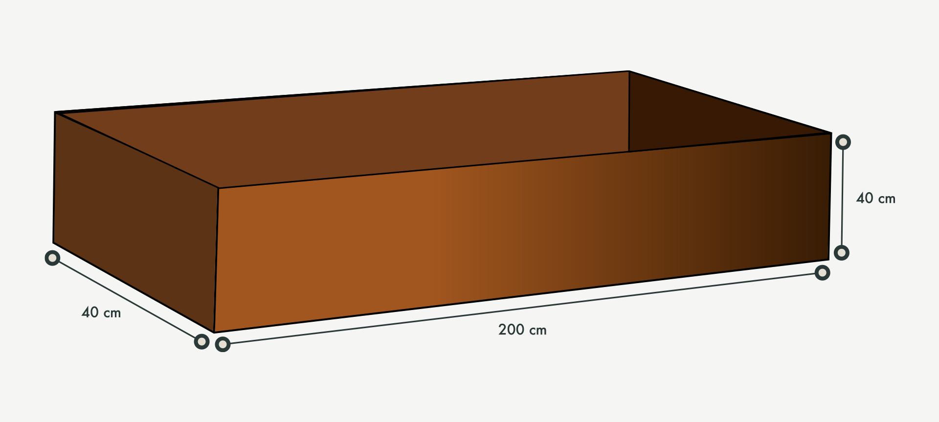 9146099 Hoejbed 200X40x40
