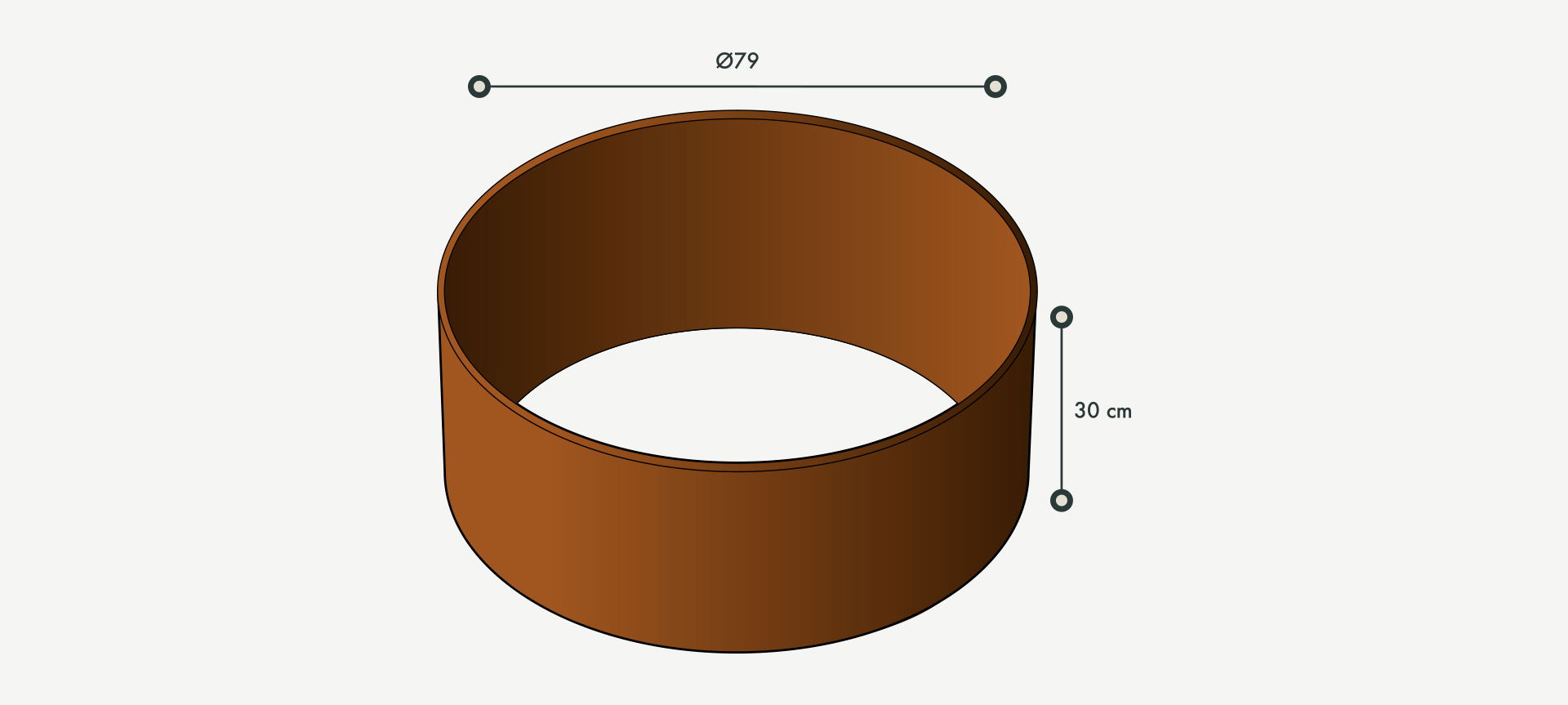 9146102 Bedcirkel Ø79 H 30Cm
