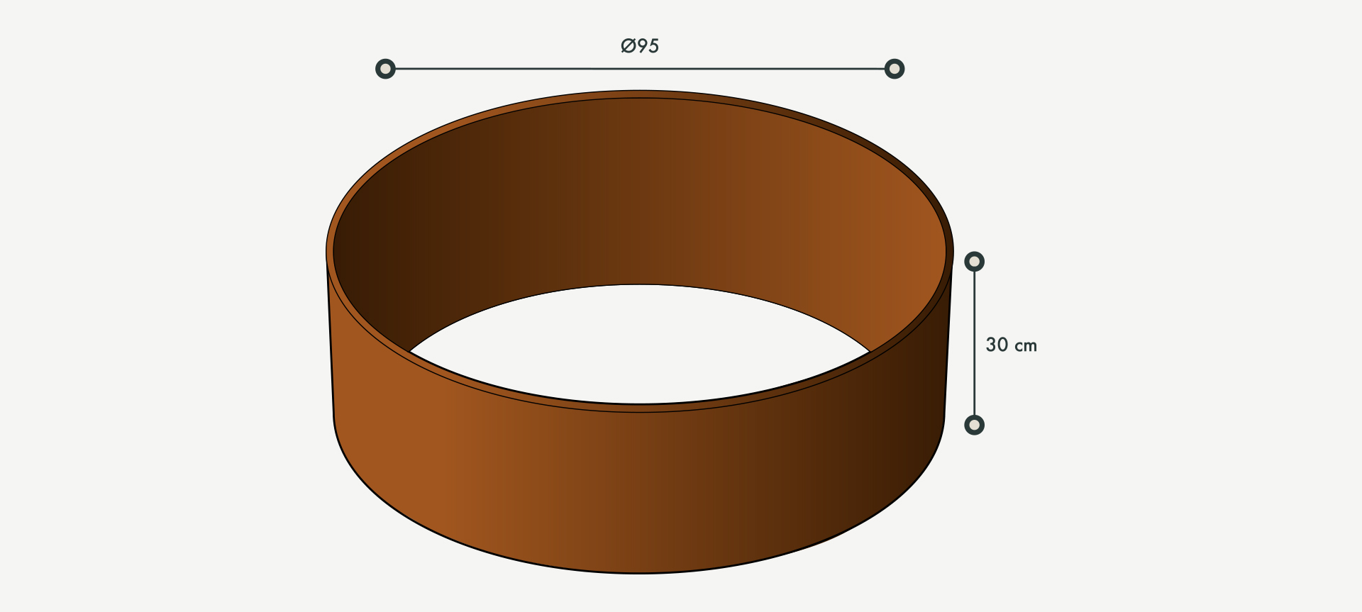 9146104 Bedcirkel Ø95 H 30Cm