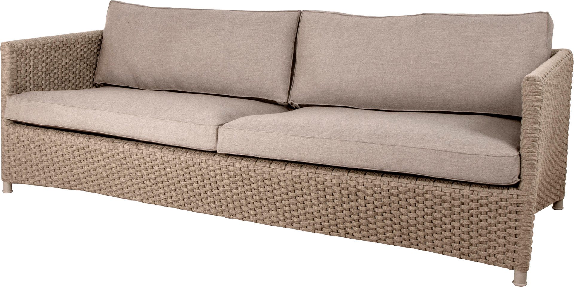 9142394 CANE LINE DIAMOND 3 PERS SOFA INCL HYNDESÆT TAUPE