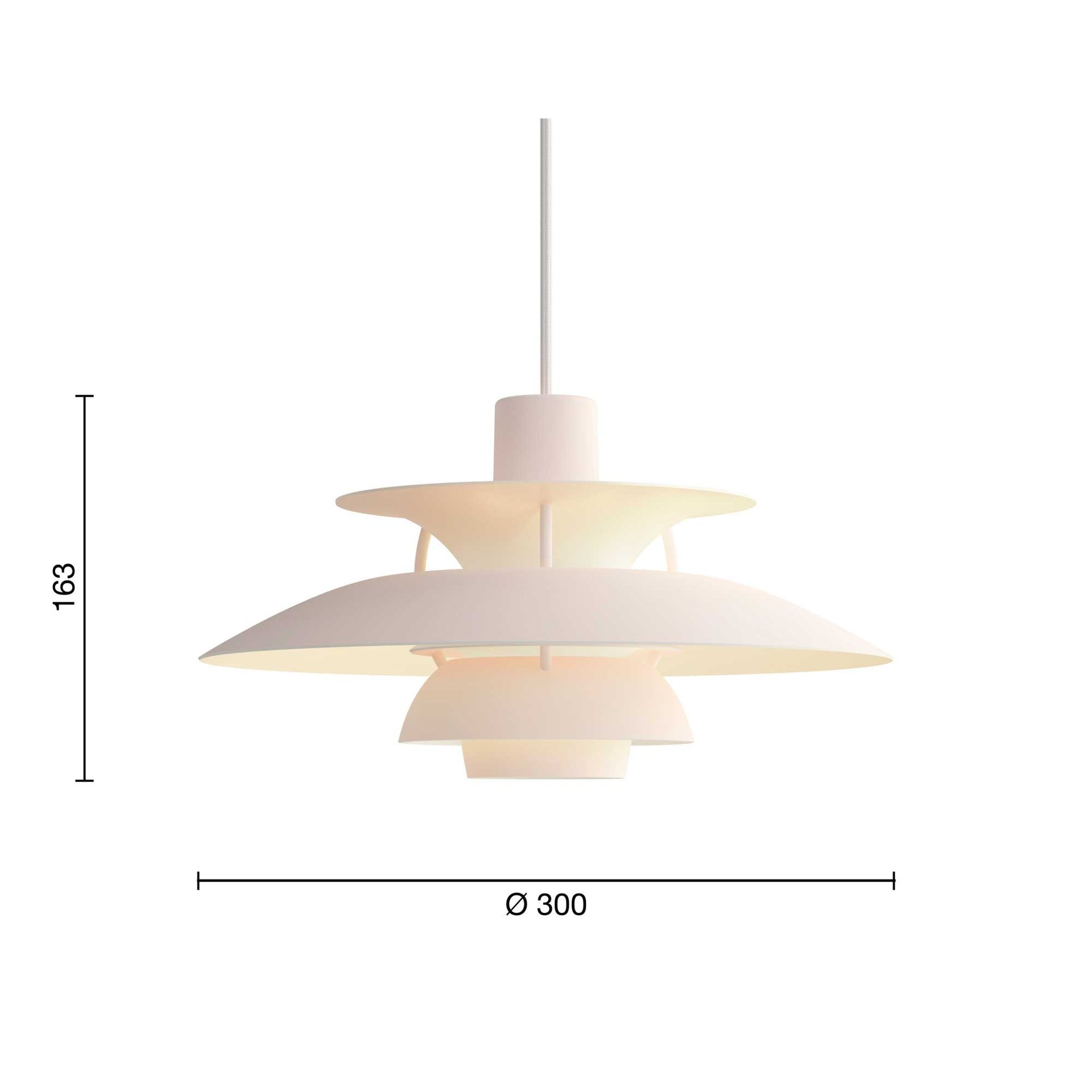 9146253 PH 5 Mini Monochrome Pendant Pale Blush Measurement