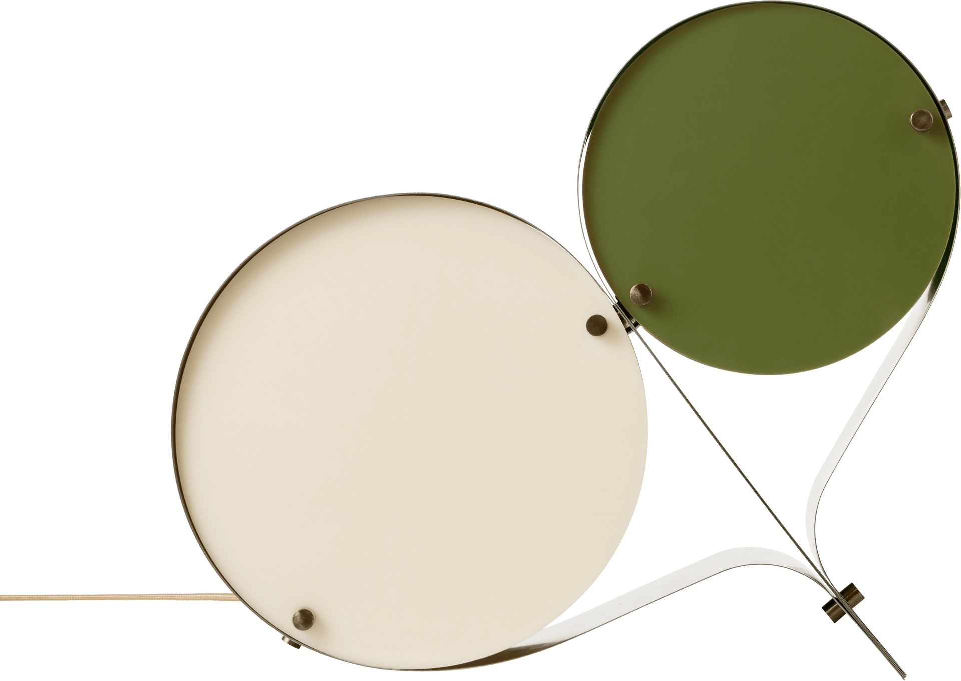 9146525 COPPIA BORDLAMPE BRONZE STÅLELFENBEN OLIVEN 1