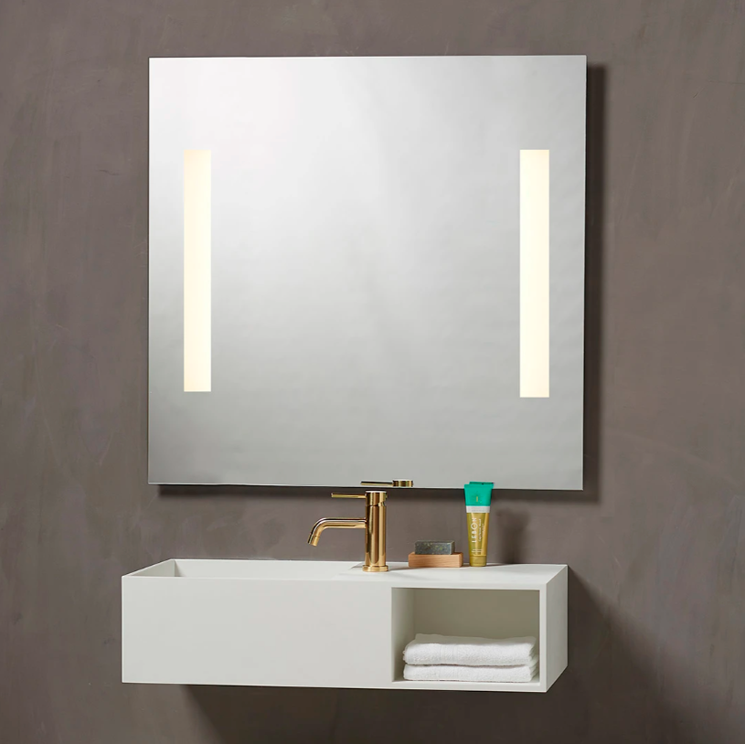 9144872 LOEVSCHALL SPEJL GODHAVN 90X85CM MED TO LYSFELTER