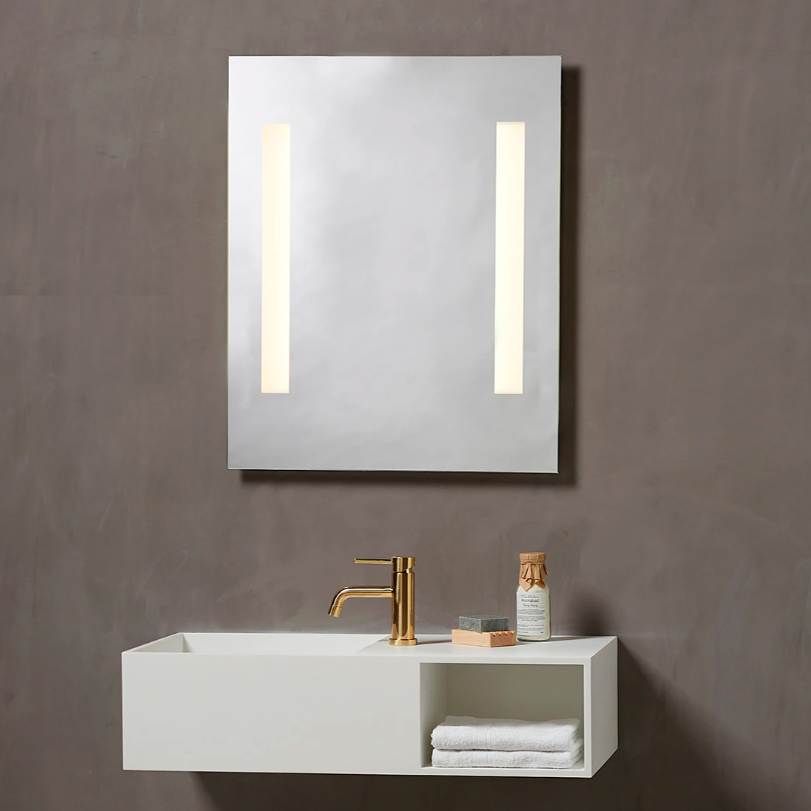 9144868 LOEVSCHALL SPEJL GODHAVN 60X85CM MED TO LYSFELTER