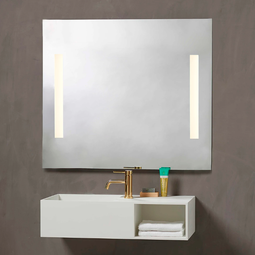9144874 LOEVSCHALL SPEJL GODHAVN 100X85CM MED TO LYSFELTER
