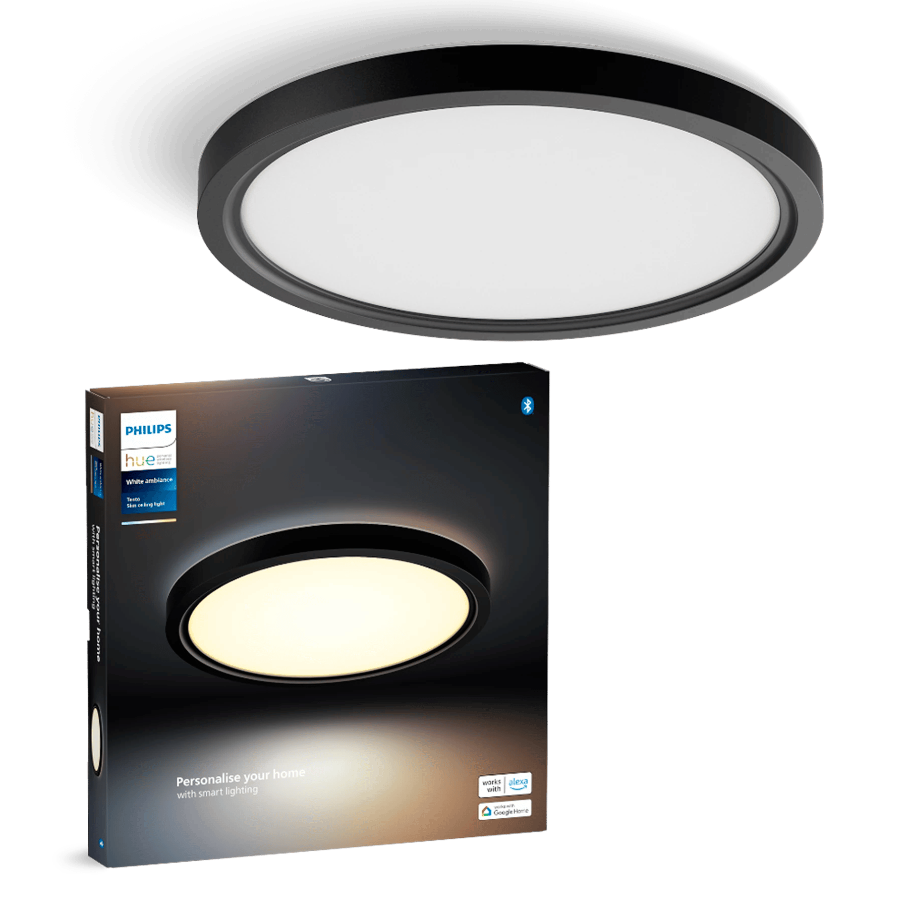 2422382 PHILIPS HUE TENTO WA SLIM SORT RUND PLAFOND SMALL 1