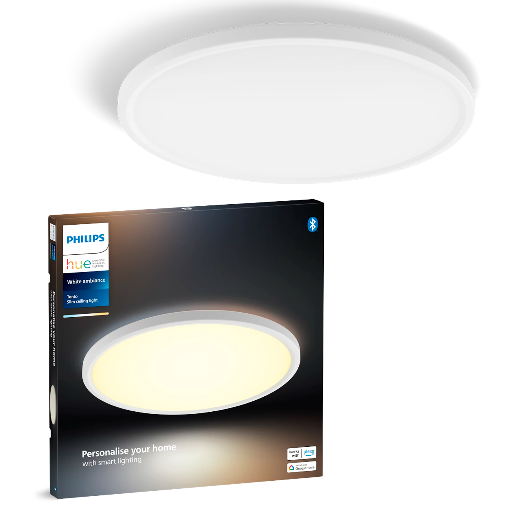 2422381 PHILIPS HUE TENTO WA SLIM HVID RUND PLAFOND MEDIUM 1