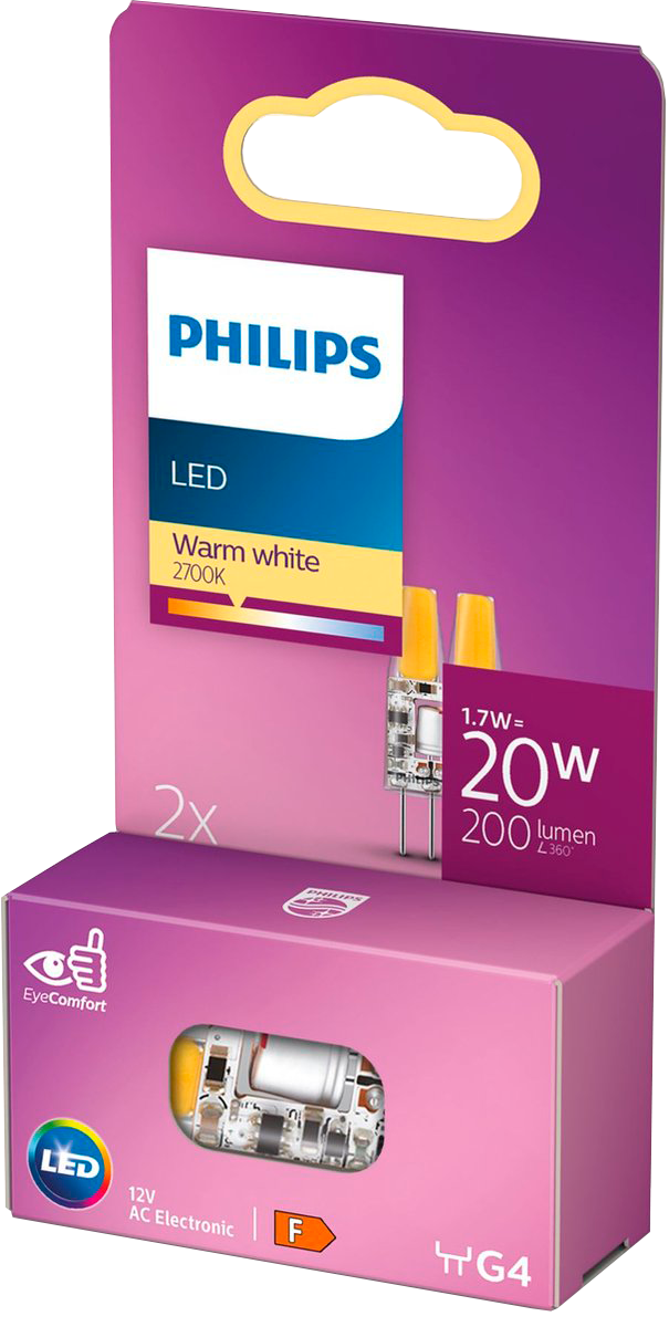 2422312 PHILIPS LED STIFTPÆRE 20W G4 VARM HVID 2 PAK1