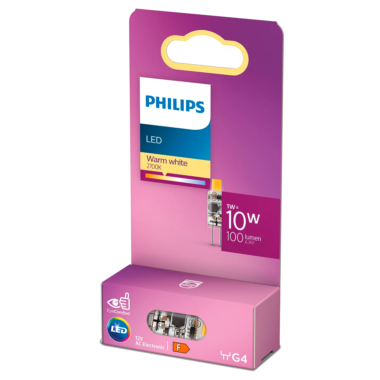 2422307 PHILIPS LED STIFTPÆRE 10W G4 VARM HVID1