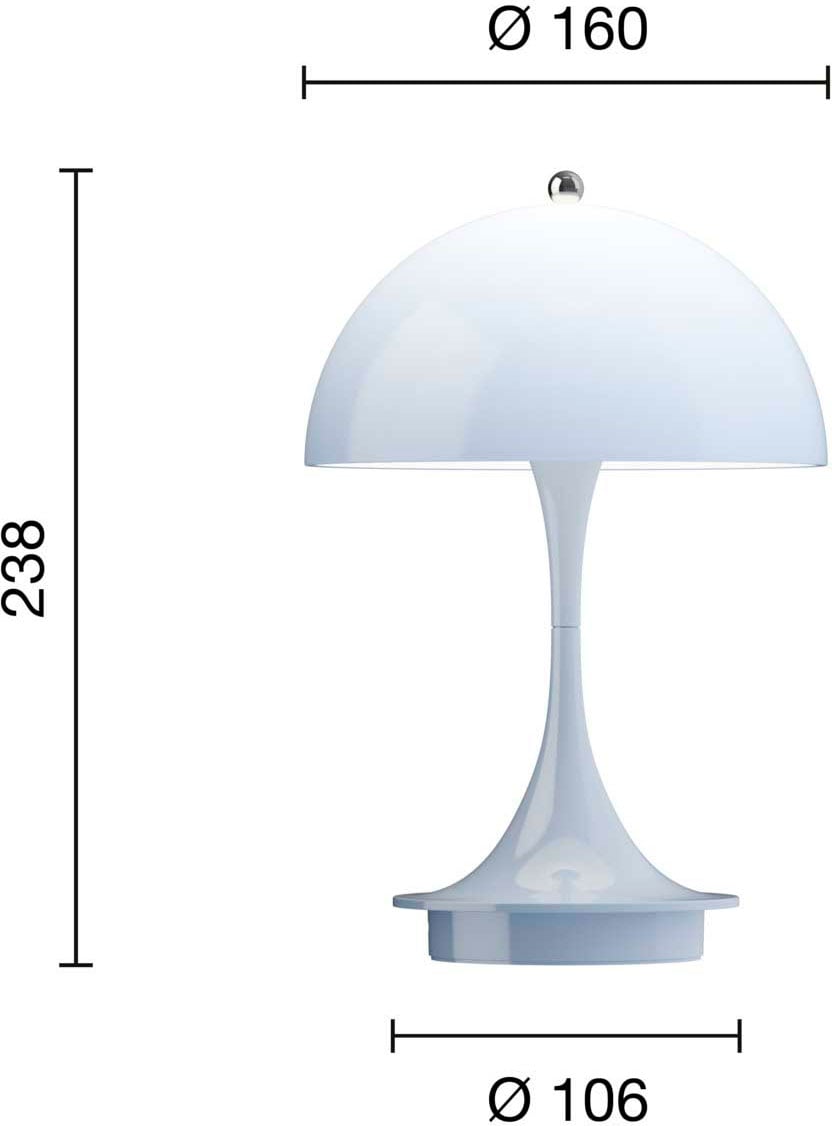 9146531 Panthella 160 Portable V3 Opal Lys Blå 3B