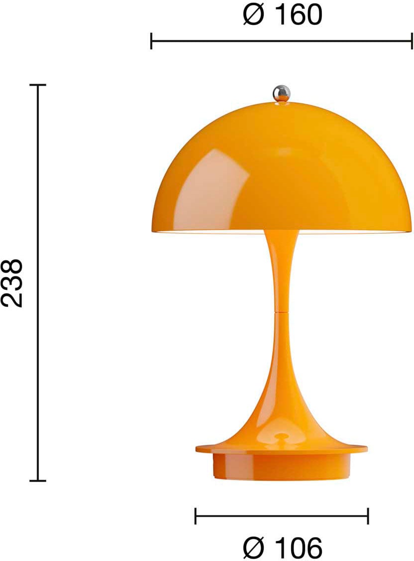 9146535 Panthella 160 Portable V3 Opaque Orange 2B