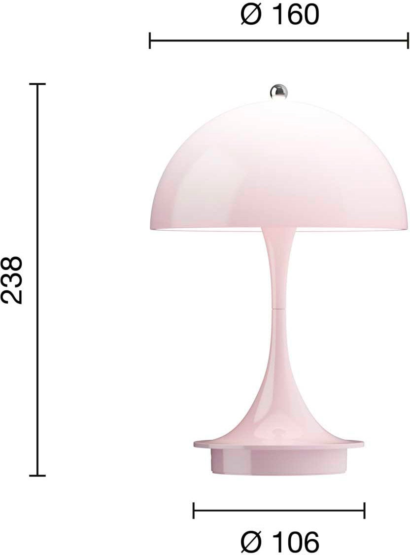 9146530 Panthella 160 Portable V3 Opal Lys Rosa 3B