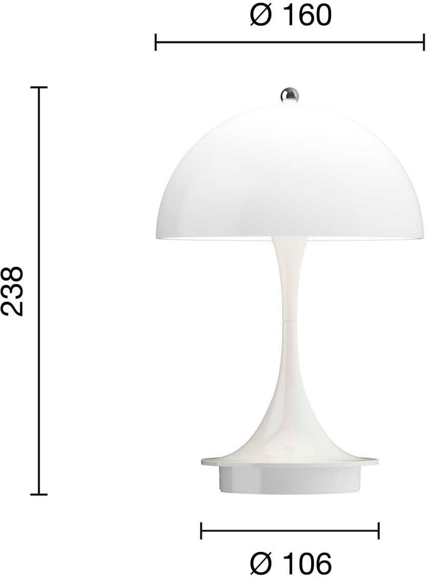 9146528 Panthella 160 Portable V3 Opal Hvid 3B