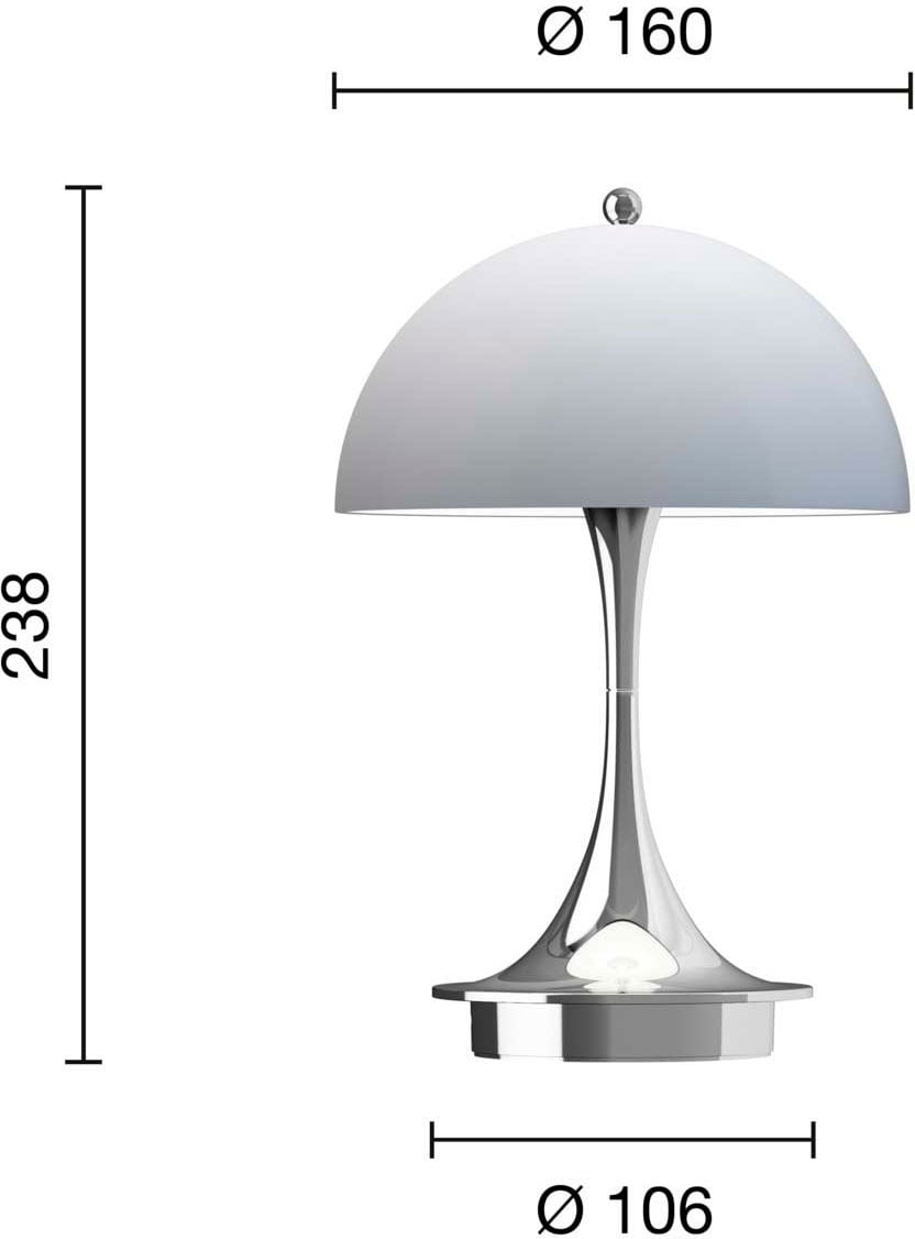 9146529 Panthella 160 Portable V3 Krom Opal Grå 3B