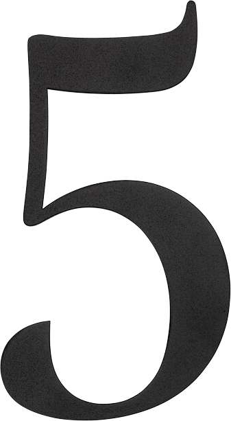 2340615 HABO HUSNUMMER 5 140MM SORT