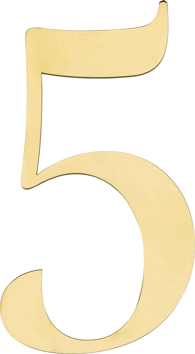 2340677 HABO HUSNUMMER 5 140MM MESSING