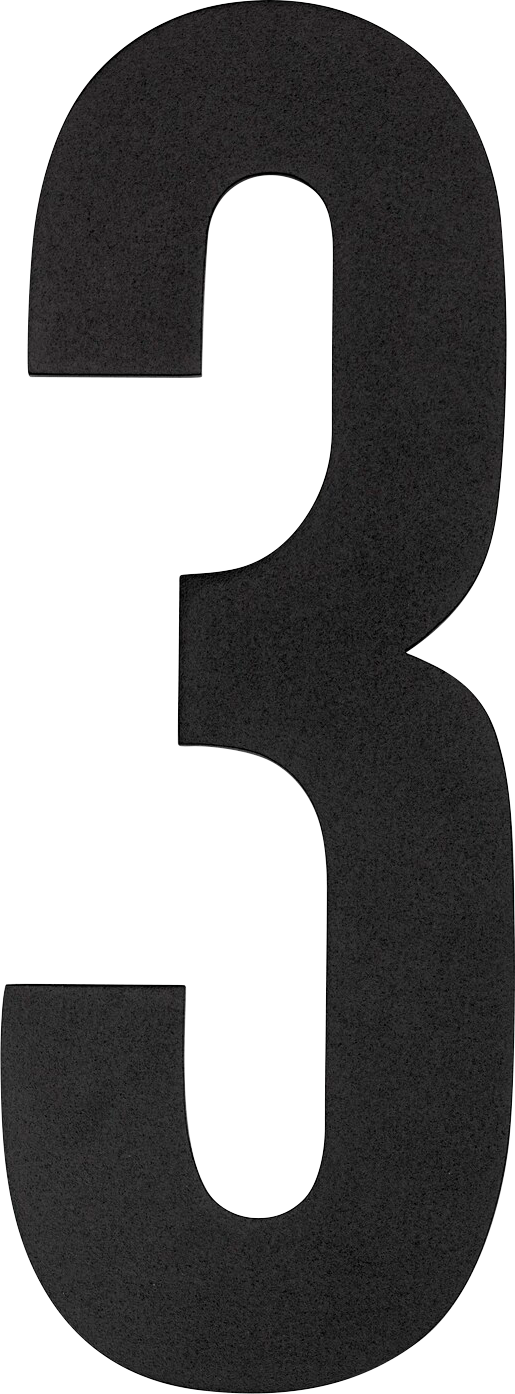 2340693 HABO HUSNUMMER 3 180MM SORT
