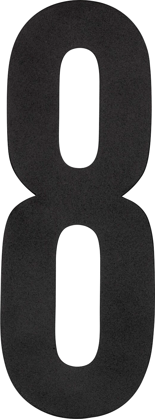 2340698 HABO HUSNUMMER 8 180MM SORT