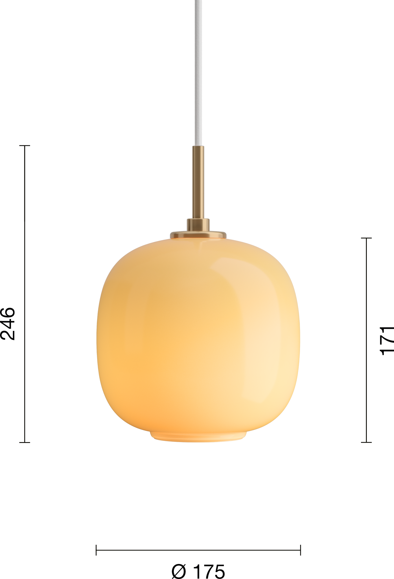 9146622 VL45 RADIOHUS PENDEL Ø175MM AMBER GLASS 5