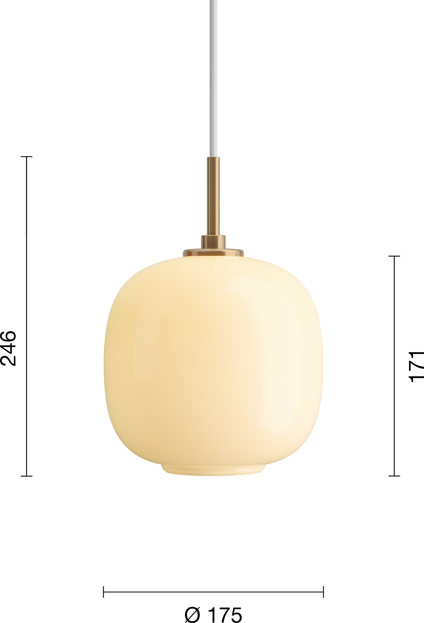 9146623 VL45 RADIOHUS PENDEL Ø175MM PALE YELLOW GLASS 5