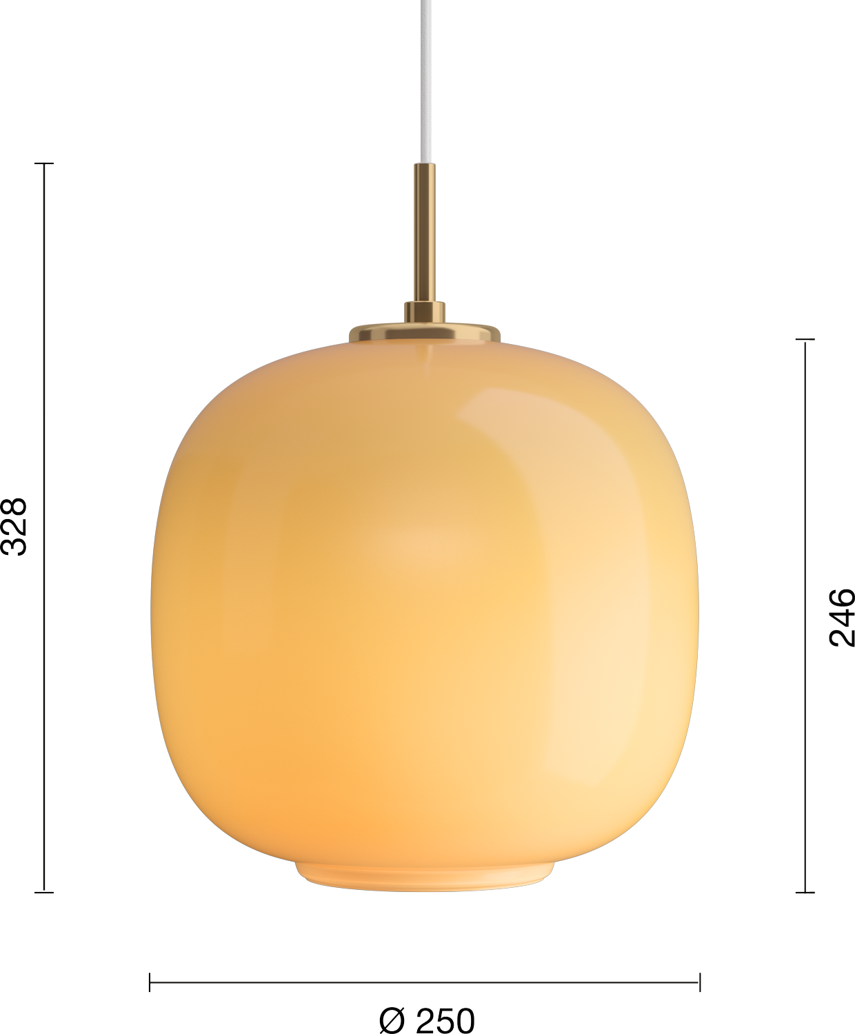 9146624 VL45 RADIOHUS PENDEL Ø250MM AMBER GLASS 6