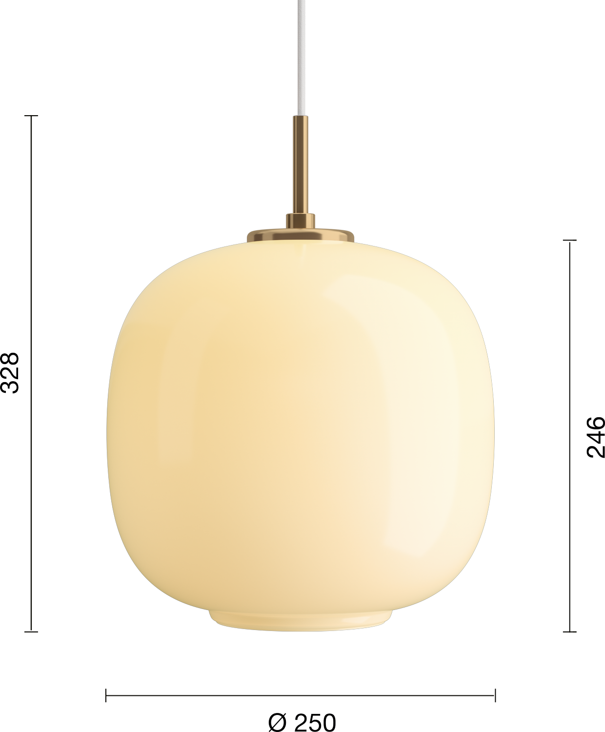 9146625 VL45 RADIOHUS PENDEL Ø250MM PALE YELLOW GLASS 4