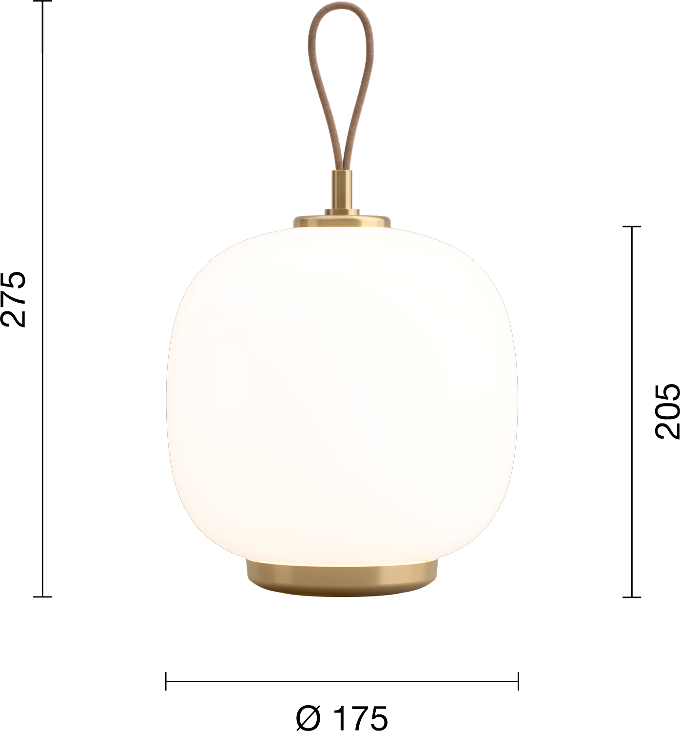 9146626 VL45 RADIOHUS PORTABLE LAMPE MESSINGGLOSSY WHITE OPAL GLASS 6