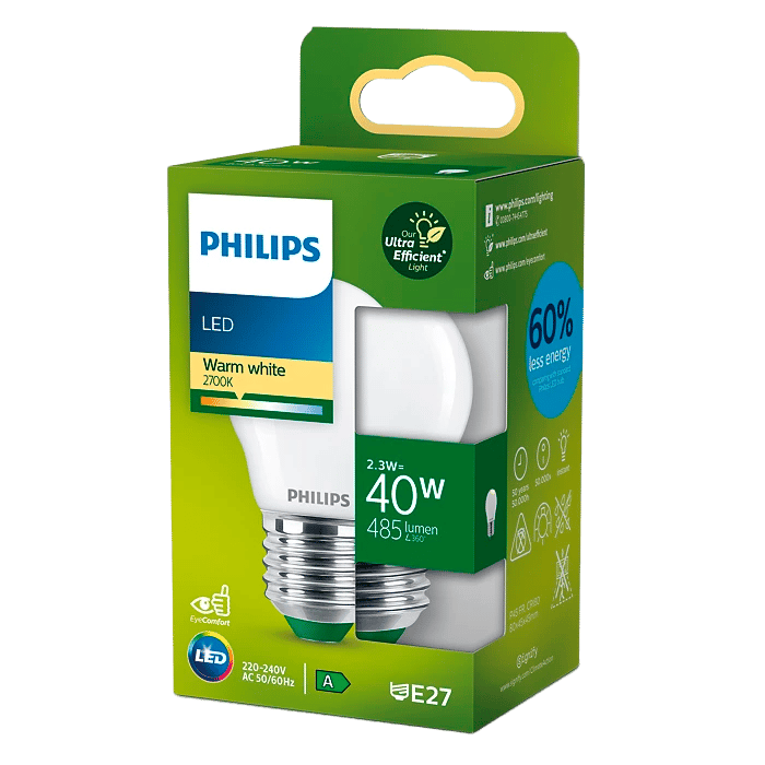 2422349 PHILIPS LED KRONEPÆRE 40W E27 2700K MAT2