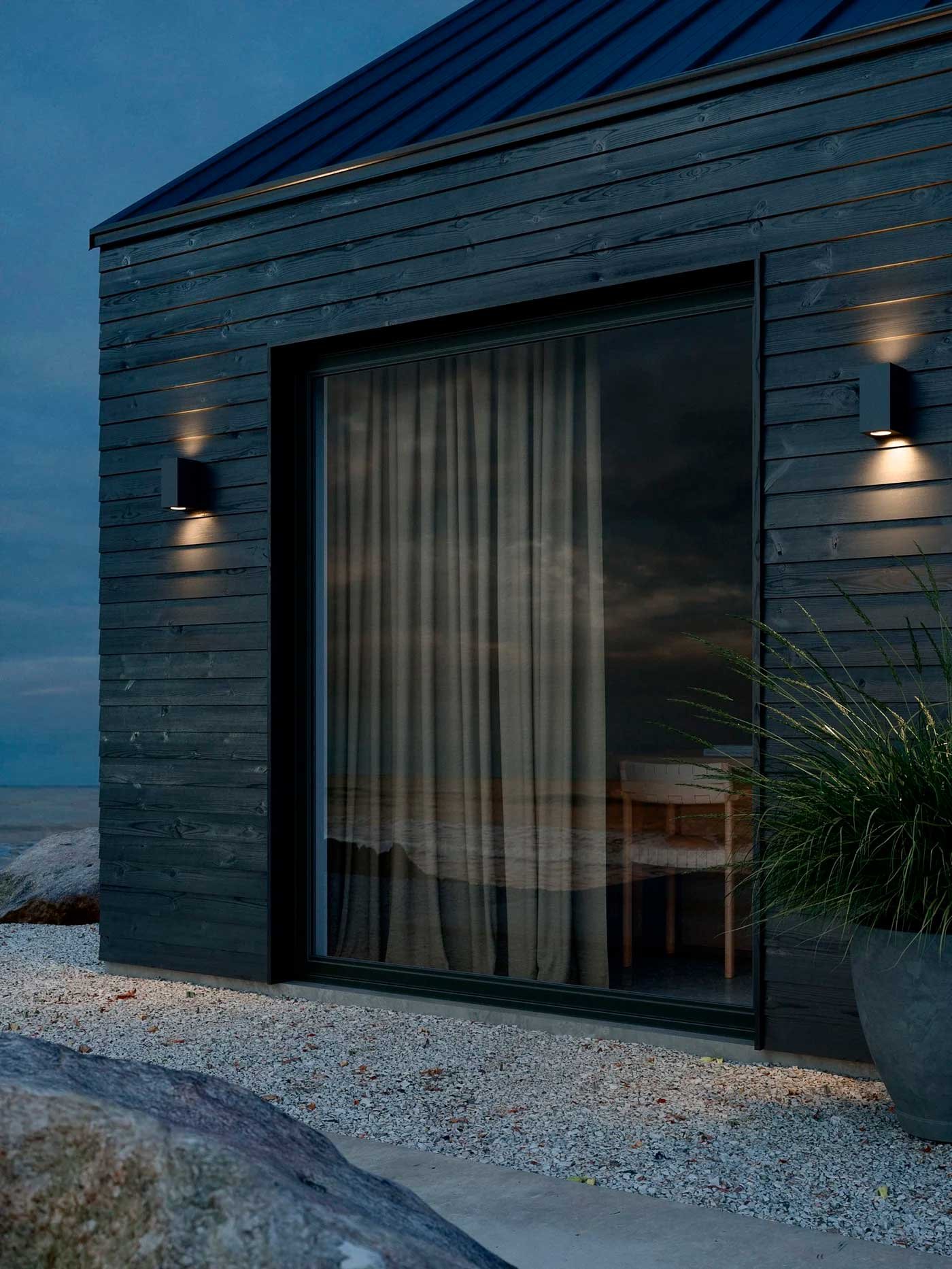 2358597 NORDLUX CANTO MAXI KUBI 2 SEASIDE UDENDØRS VÆGLAMPE SORT 2