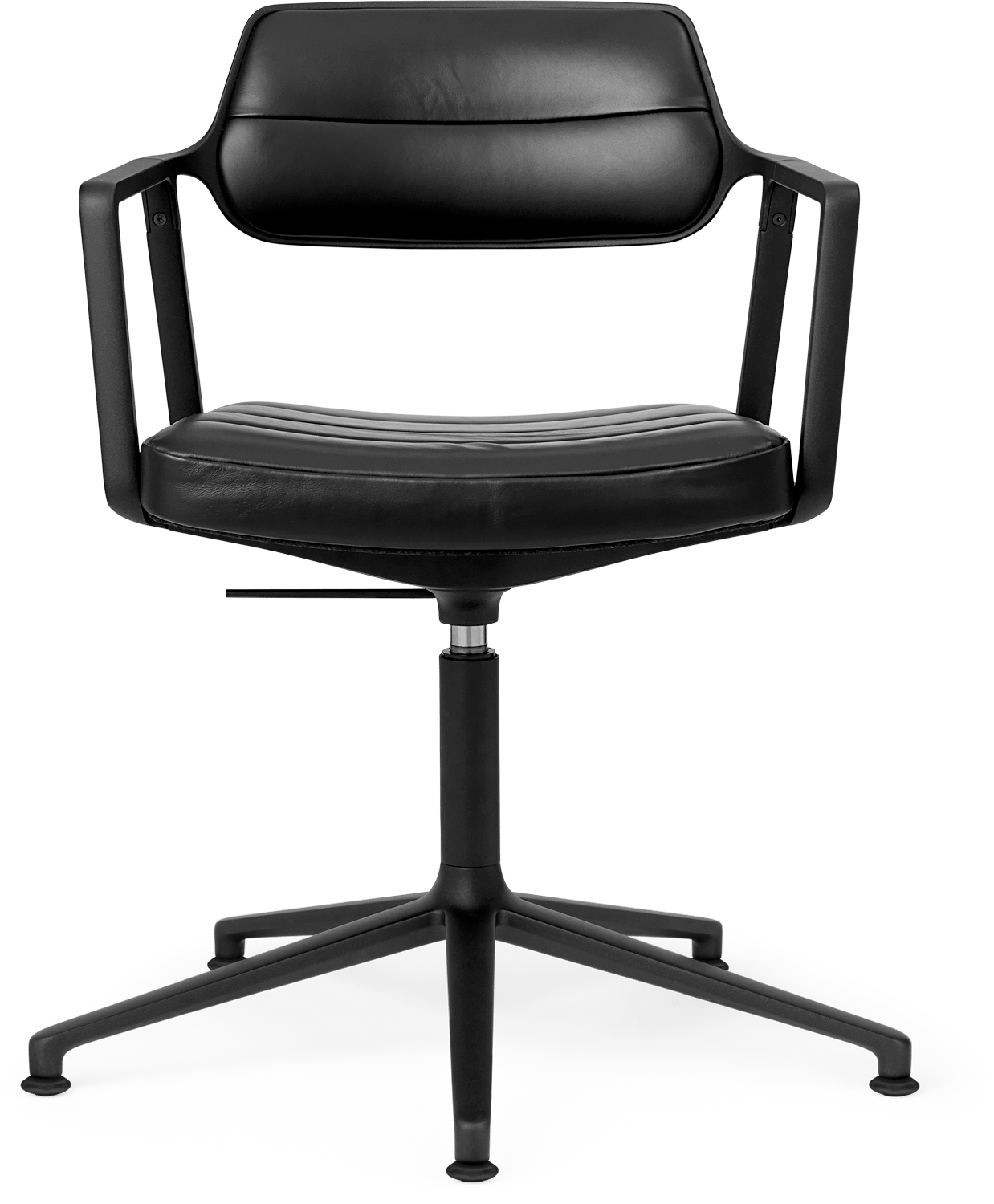 9146233 VIPP453 SWIVEL KONTORSTOL SORT LÆDER SORT STEL GLIDERE 1