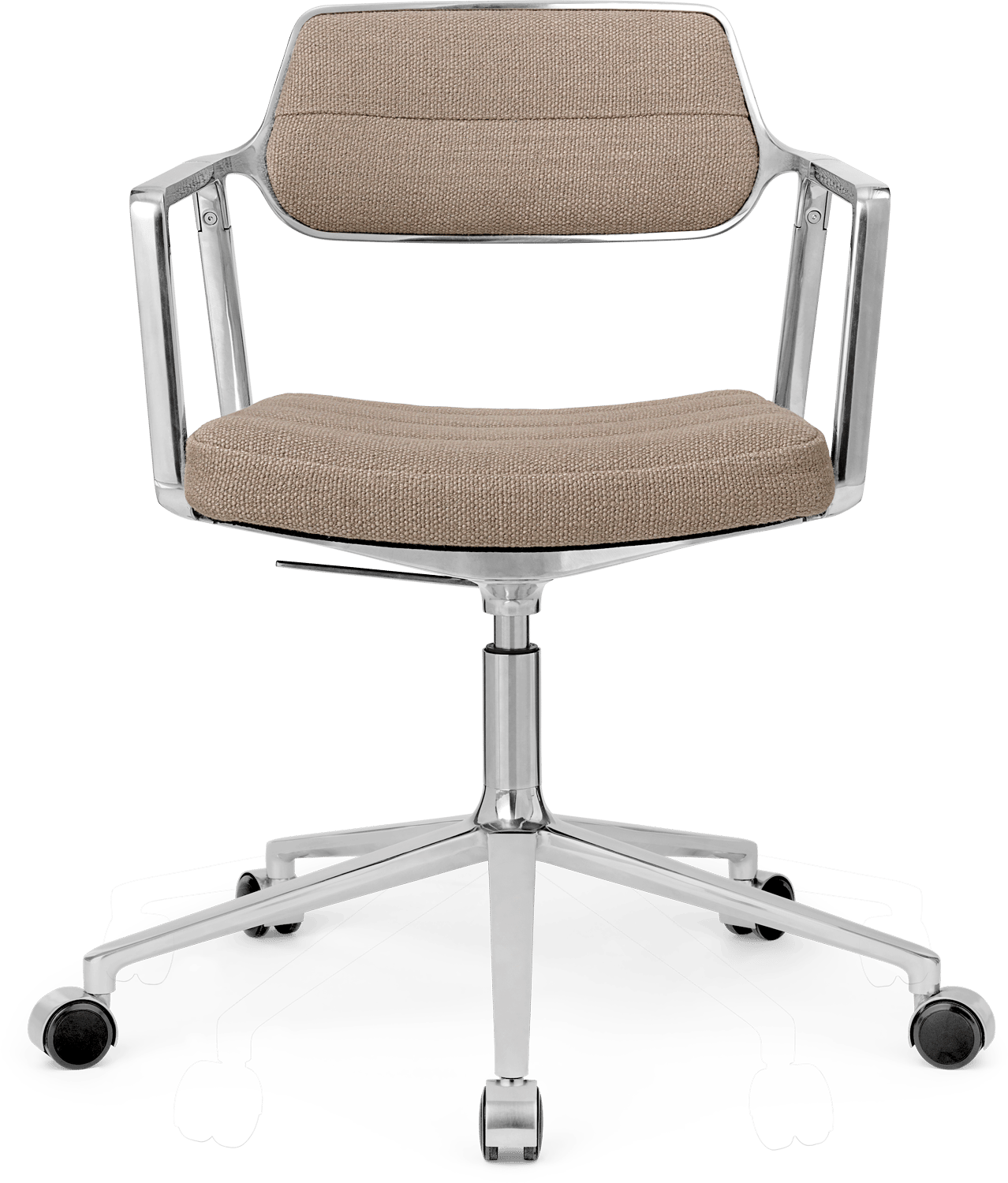 9146236 VIPP453 SWIVEL KONTORSTOL DARK SAND FARVET STOF POLERET STEL HJUL 1
