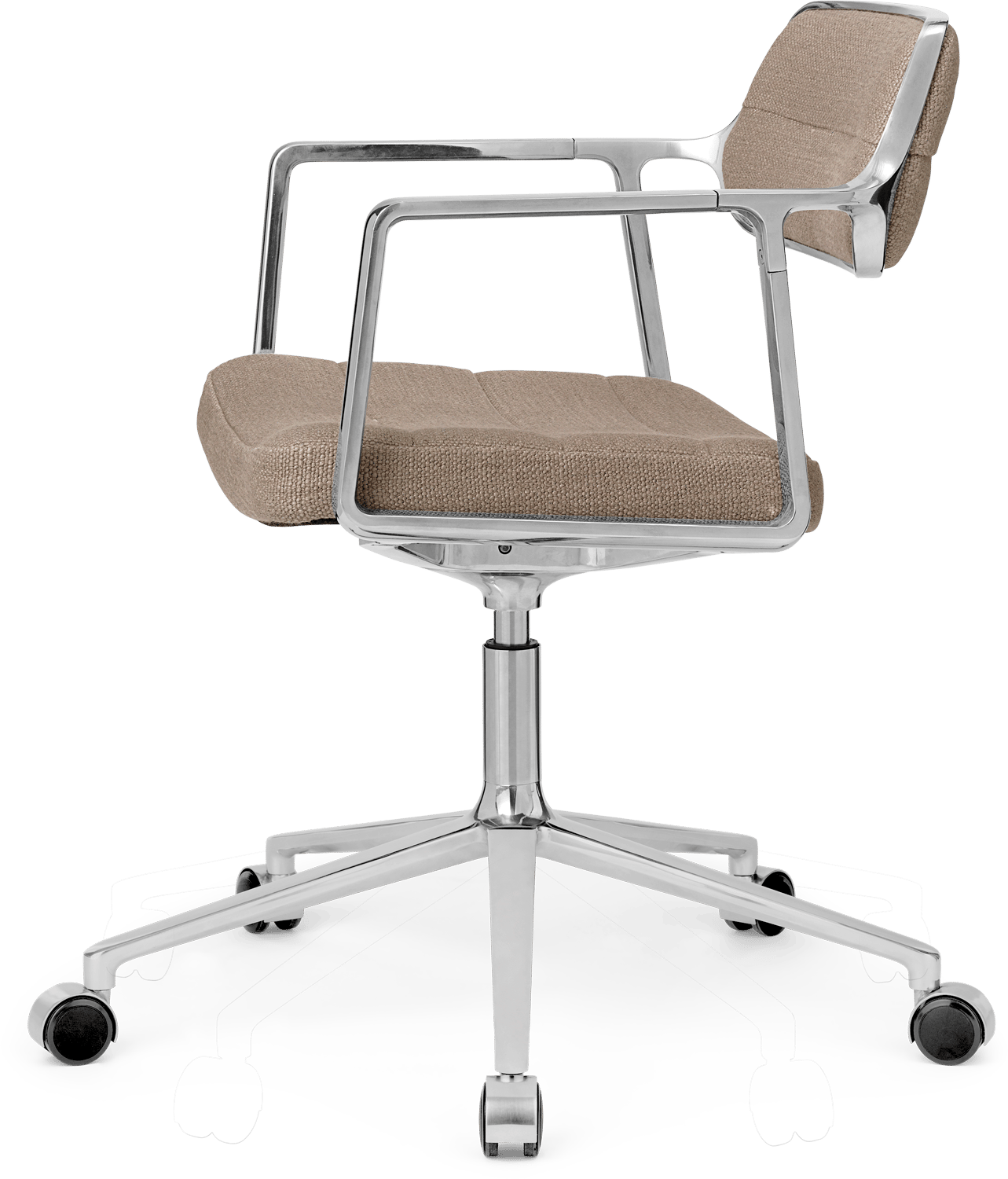 9146236 VIPP453 SWIVEL KONTORSTOL DARK SAND FARVET STOF POLERET STEL HJUL 2