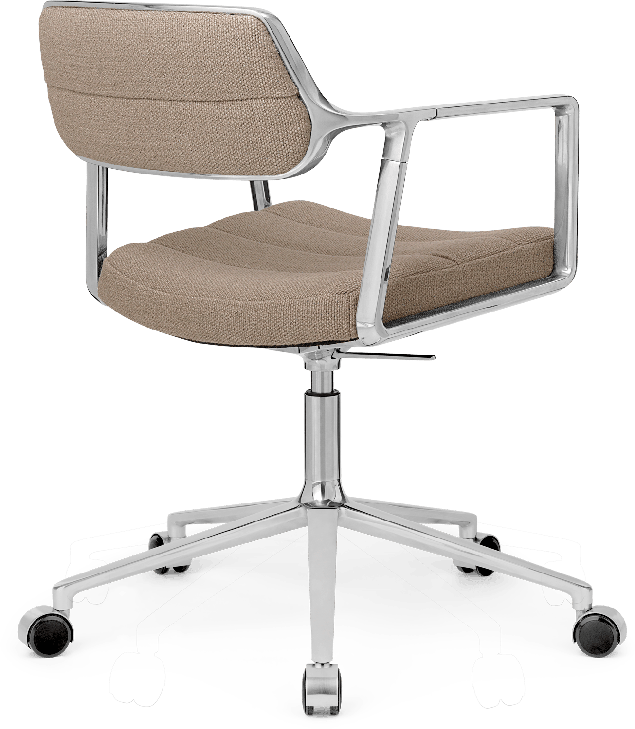 9146236 VIPP453 SWIVEL KONTORSTOL DARK SAND FARVET STOF POLERET STEL HJUL 3