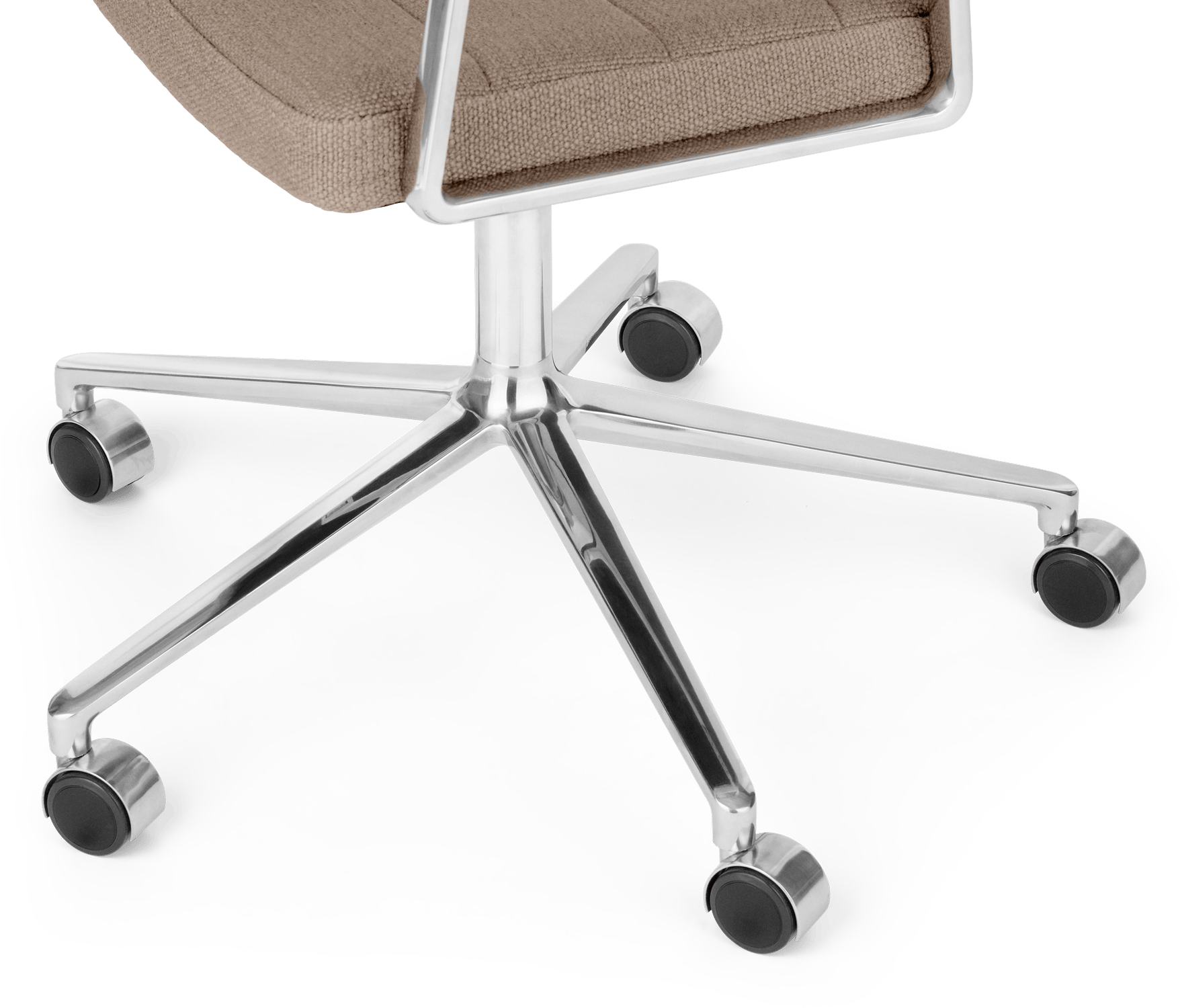 9146236 VIPP453 SWIVEL KONTORSTOL DARK SAND FARVET STOF POLERET STEL HJUL 4