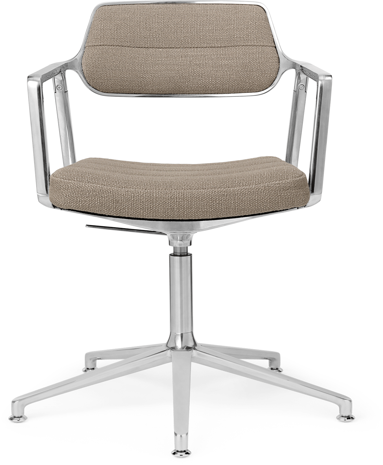 9146237 VIPP453 SWIVEL KONTORSTOL DARK SAND FARVET STOF POLERET STEL GLIDERE 1