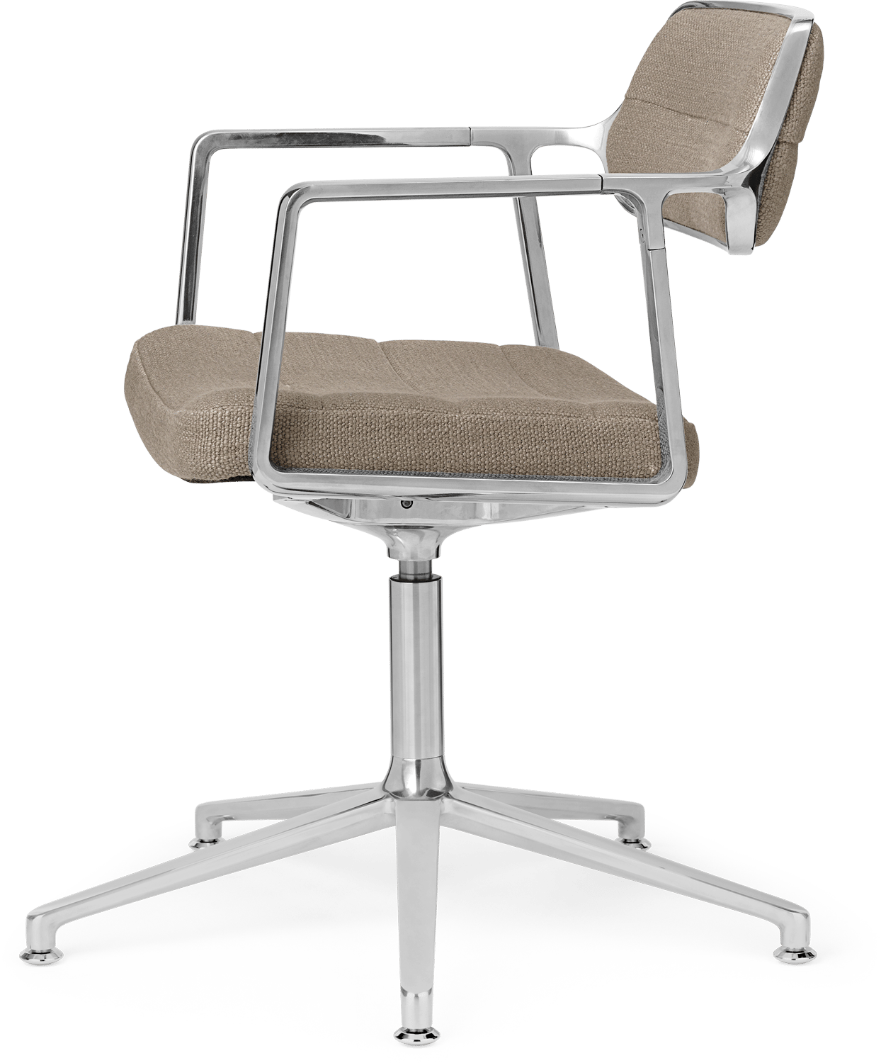 9146237 VIPP453 SWIVEL KONTORSTOL DARK SAND FARVET STOF POLERET STEL GLIDERE 2