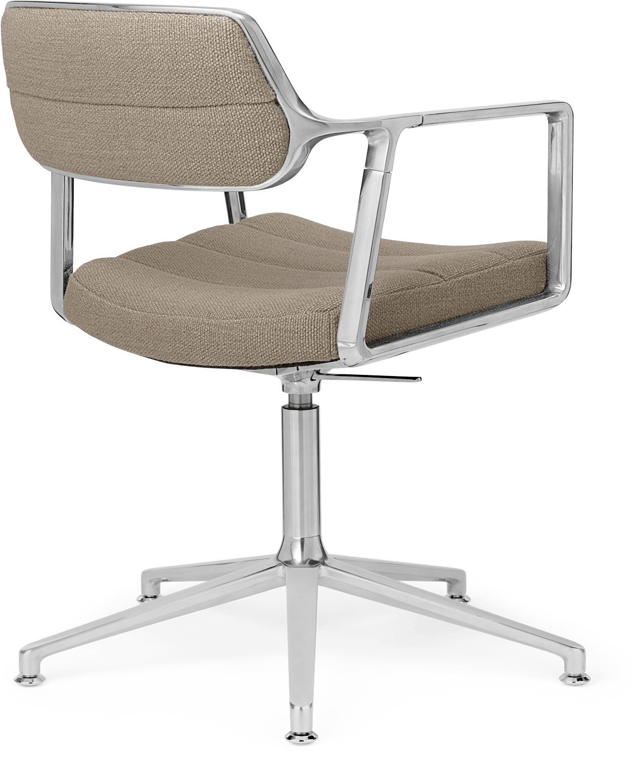 9146237 VIPP453 SWIVEL KONTORSTOL DARK SAND FARVET STOF POLERET STEL GLIDERE 3