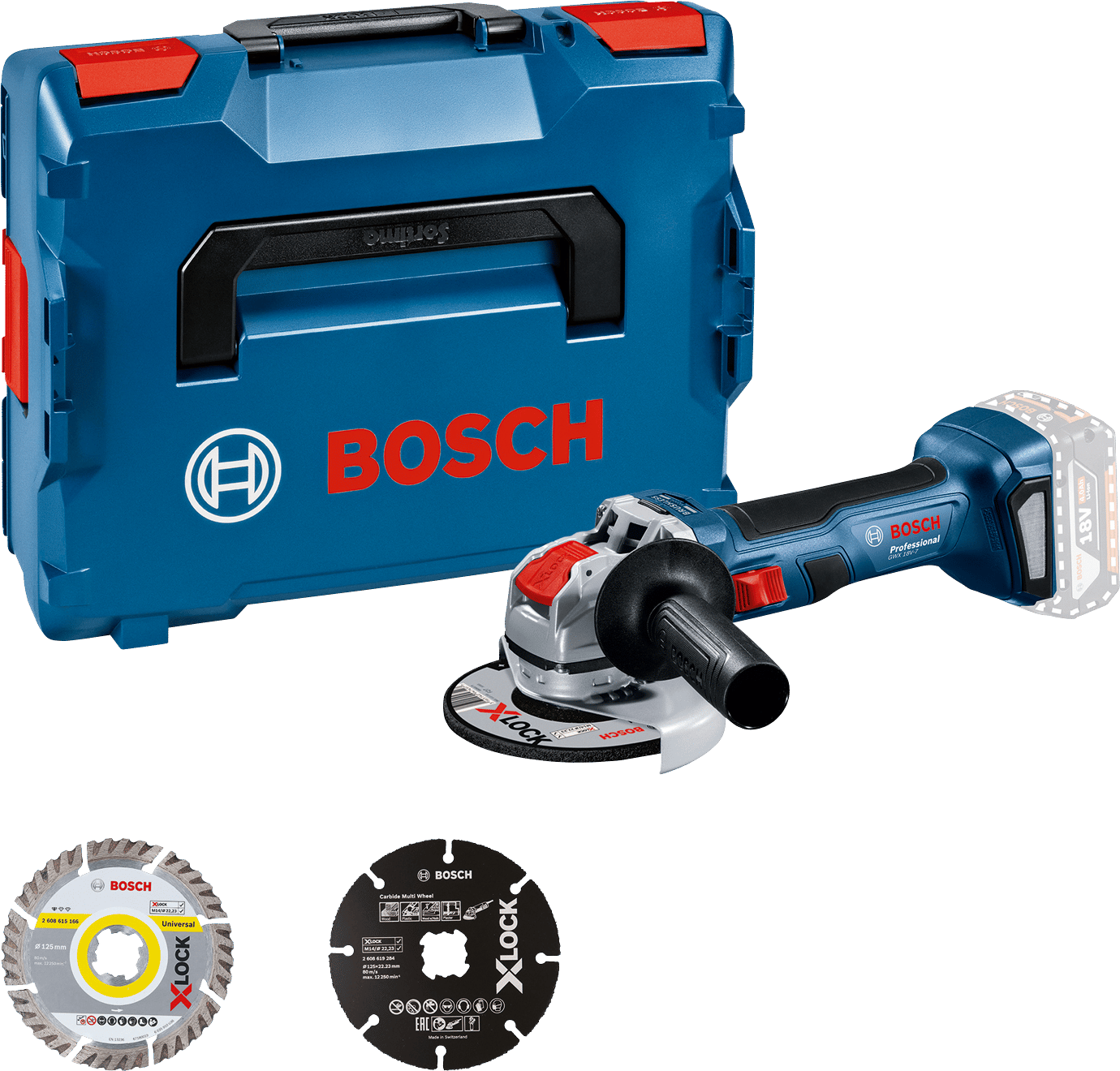 7443089 BOSCH 18V VINKELSLIBER GWX 18V 7 125MM 2XTB UDEN BATTERI OG LADER