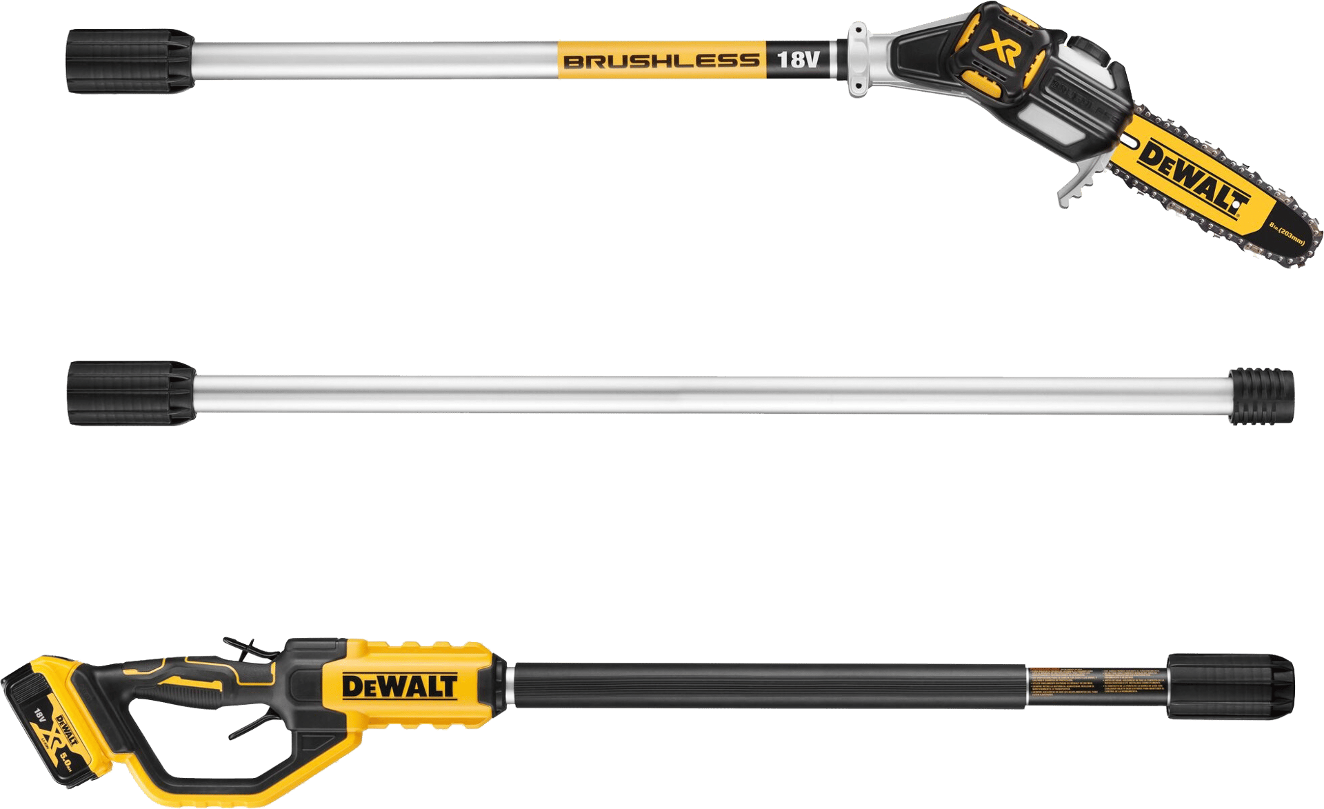 2072412 DEWALT 18V XR KÆDESAV TIL GRENE MED FORLÆNGER LØS ENHED DCMPS567N XJ 3