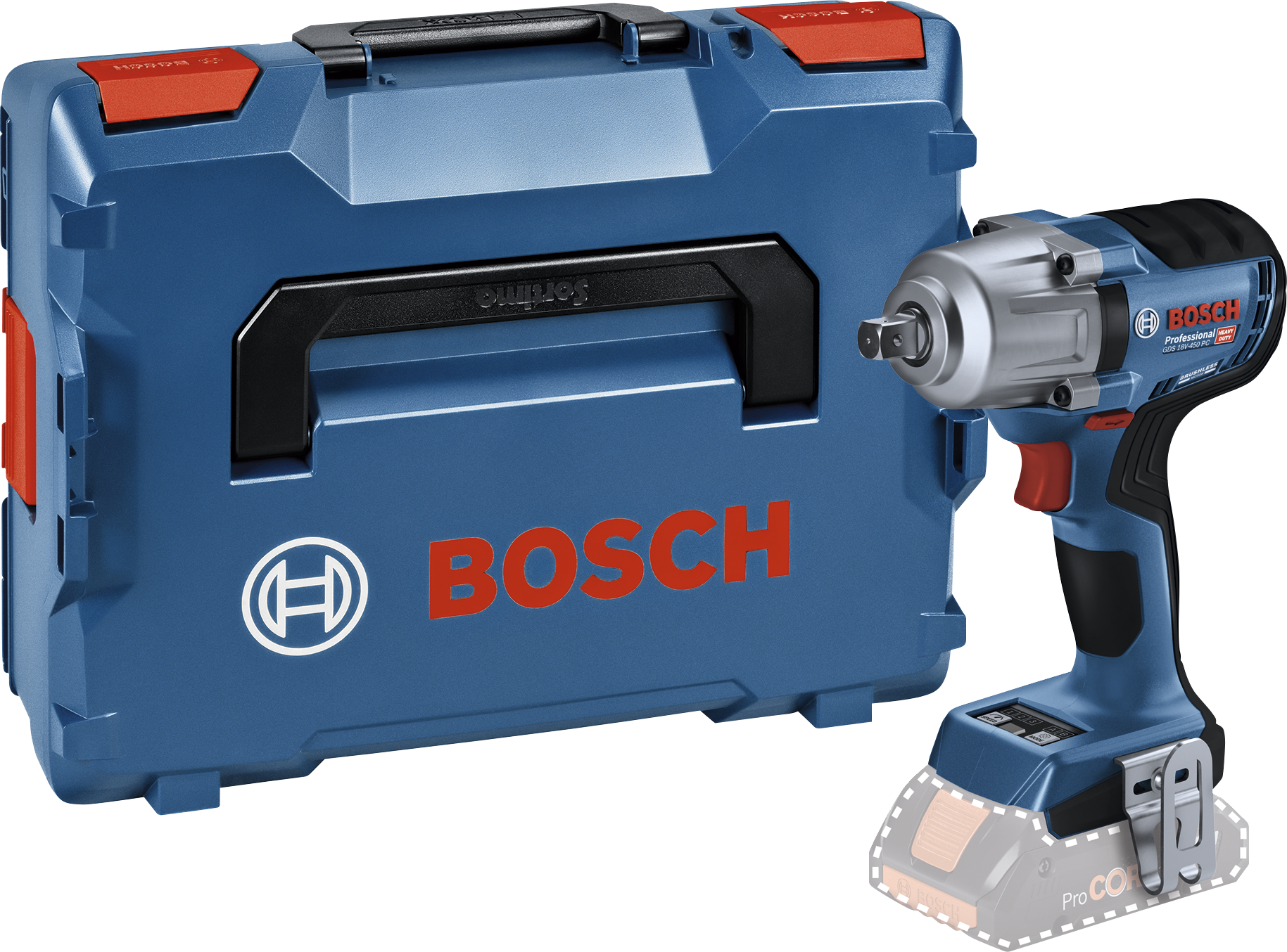 7442626 BOSCH 18V SLAGNØGLE GDS 18V 450 PC L BOXX GCY