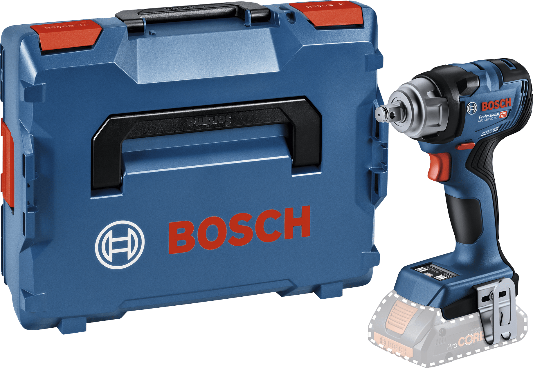 7442624 BOSCH 18V SLAGNØGLE GDS 18V 330 HC L BOXX GCY UDEN BATTERI OG LADER