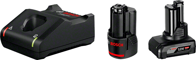 7442367 BOSCH 12V STARTERSÆT 1X2AH BATTERI 1X4AH BATTERI OG GAL12V 40 LADER UN3481 1
