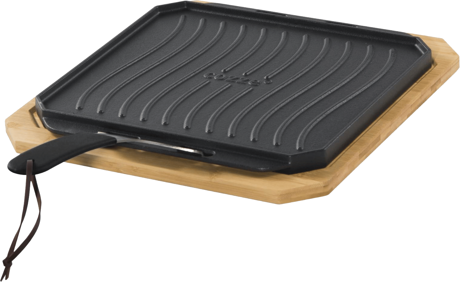 2258642 COZZE STØBEJERNSPANDE MED TRÆBAKKE 330X330MM 1
