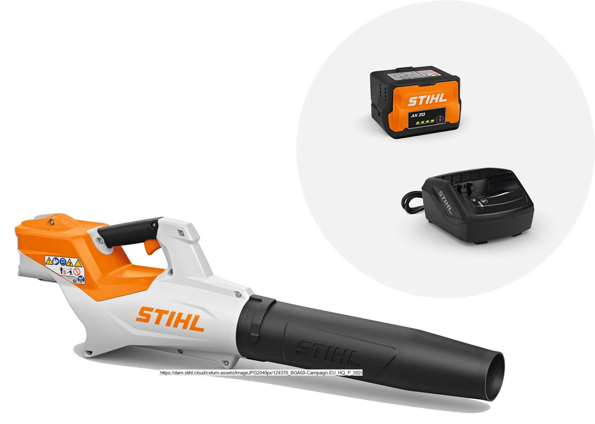 9147050 STIHL BATTERI LØVBLÆSER BGA 50 MED AK 20 BATTERI OG AL 10 LADER