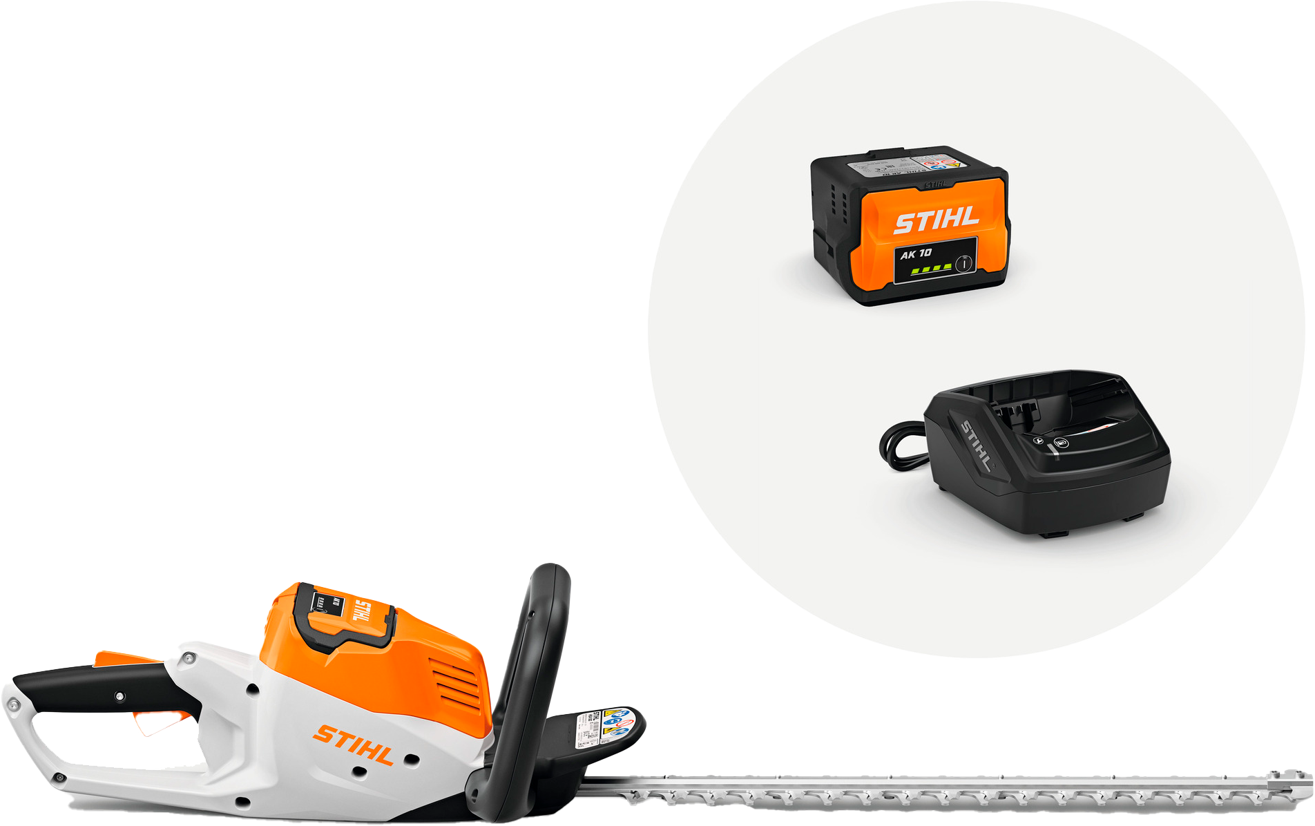 9147051 STIHL BATTERI HÆKKEKLIPPER HSA 50 MED AK 10 BATTERI OG AL 101 LADER 1